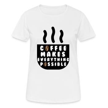 Coffee makes everything possible - Women's Breathable T-Shirt - white - Front - AI Model Female 172 dark (172cm)