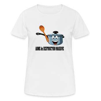 Casseroles interdites en manif - T-shirt respirant Femme - blanc - Devant - AI Model Female 172 dark (172cm)