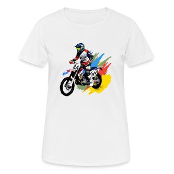 Motocross Andrea - Women's Breathable T-Shirt - white - Front - AI Model Female 172 dark (172cm)