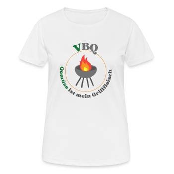 VBQ Gemüse ist mein Grillfleisch, vegetarisch - Frauen T-Shirt atmungsaktiv - Weiß - Vorne - AI Model Female 172 dark (172cm)