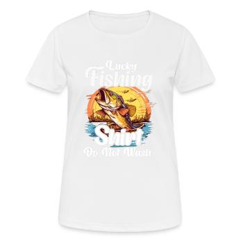 Chemise de pêche porte-bonheur Ne pas laver - T-shirt respirant Femme - blanc - Devant - AI Model Female 172 dark (172cm)