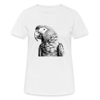Parrot in pencil - Women's Breathable T-Shirt - white - Front - AI Model Female 172 dark (172cm)