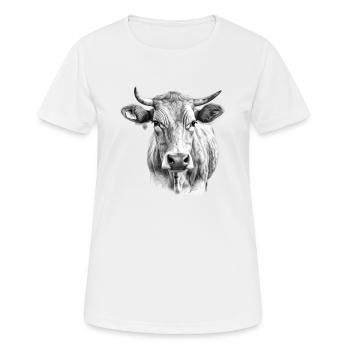 The cow in the pencil - Women's Breathable T-Shirt - white - Front - AI Model Female 172 dark (172cm)