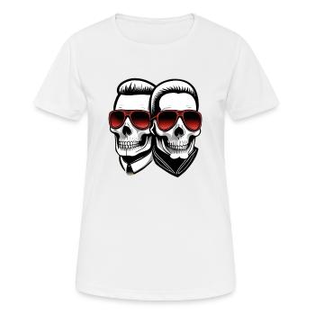 Tête de biker en costume - T-shirt respirant Femme - blanc - Devant - AI Model Female 172 dark (172cm)
