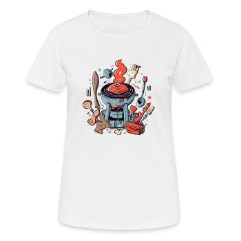 Grill und Utensilien n°2 - Frauen T-Shirt atmungsaktiv - Weiß - Vorne - AI Model Female 172 dark (172cm)
