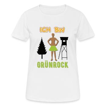 Ich bin Grünrock - Jägerin - Frauen T-Shirt atmungsaktiv - Weiß - Vorne - AI Model Female 172 dark (172cm)