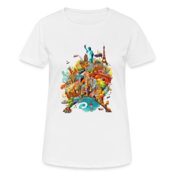 Das Denkmal der Welt Nr. 3 - Frauen T-Shirt atmungsaktiv - Weiß - Vorne - AI Model Female 172 dark (172cm)