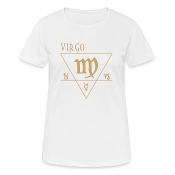 Jungfrau - Frauen T-Shirt atmungsaktiv - Weiß - Vorne - AI Model Female 172 dark (172cm)