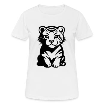 Tiger Big Cat - Women's Breathable T-Shirt - white - Front - AI Model Female 172 dark (172cm)