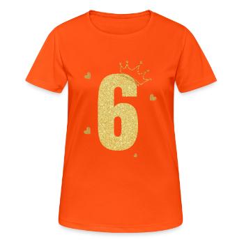 6th Anniversary Gold Crown - Women's Breathable T-Shirt - neon orange - Front - AI Model Female 172 dark (172cm)
