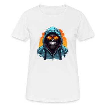 Streetstyle-Berggorilla | Gorilla-Liebhaber - Frauen T-Shirt atmungsaktiv - Weiß - Vorne - AI Model Female 172 dark (172cm)