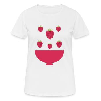 Himbeer-Explosion - Frauen T-Shirt atmungsaktiv - Weiß - Vorne - AI Model Female 172 dark (172cm)