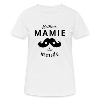 meilleur mamie du monde - T-shirt respirant Femme - blanc - Devant - AI Model Female 172 dark (172cm)