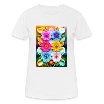 Floral 33 - T-shirt respirant Femme - blanc - Devant - AI Model Female 172 dark (172cm)