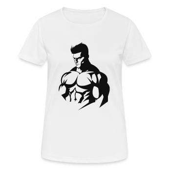 der Muskelmann - Frauen T-Shirt atmungsaktiv - Weiß - Vorne - AI Model Female 172 dark (172cm)