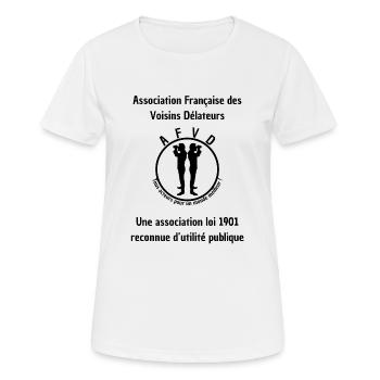 LOGO Voisins délateurs - T-shirt respirant Femme - blanc - Devant - AI Model Female 172 dark (172cm)