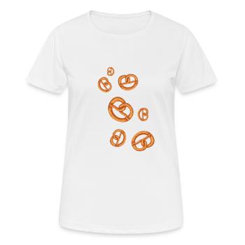 Bretzels, bretzels, produits de boulangerie - T-shirt respirant Femme - blanc - Devant - AI Model Female 172 dark (172cm)