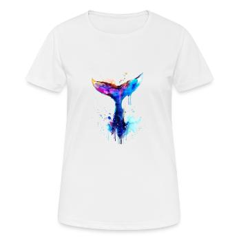 whale fin, fin, whale, whale, graffiti - Women's Breathable T-Shirt - white - Front - AI Model Female 172 dark (172cm)