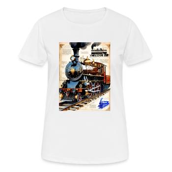 Zug #2 - Frauen T-Shirt atmungsaktiv - Weiß - Vorne - AI Model Female 172 dark (172cm)
