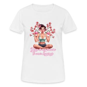 Qoutes de yoga - T-shirt respirant Femme - blanc - Devant - AI Model Female 172 dark (172cm)