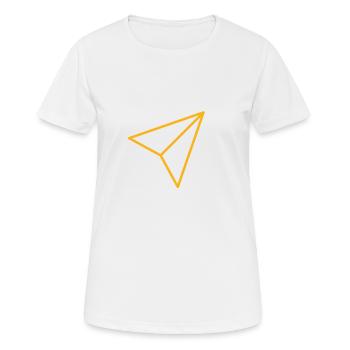 Der gelbe Papierflieger - Frauen T-Shirt atmungsaktiv - Weiß - Vorne - AI Model Female 172 dark (172cm)