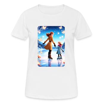 personalisiertes Design-Muttergeschenk - Frauen T-Shirt atmungsaktiv - Weiß - Vorne - AI Model Female 172 dark (172cm)