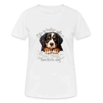 Bouvier bernois - T-shirt respirant Femme - blanc - Devant - AI Model Female 172 dark (172cm)