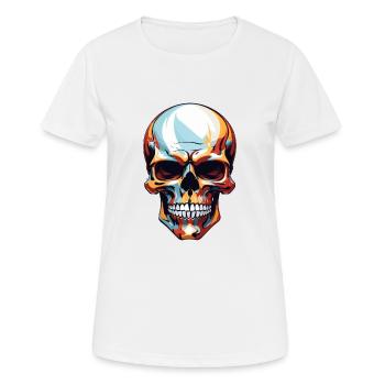 Cool Colourful Skull in Vector Style - Women's Breathable T-Shirt - white - Front - AI Model Female 172 dark (172cm)