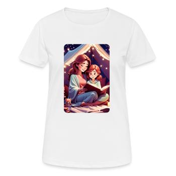 personalisiertes Design-Muttergeschenk - Frauen T-Shirt atmungsaktiv - Weiß - Vorne - AI Model Female 172 dark (172cm)