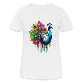 Paon / Animal / Zoo / Plumage / Beauté naturelle - T-shirt respirant Femme - blanc - Devant - AI Model Female 172 dark (172cm)