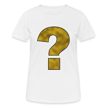 Satzzeichen Fragezeichen Gold - Frauen T-Shirt atmungsaktiv - Weiß - Vorne - AI Model Female 172 dark (172cm)