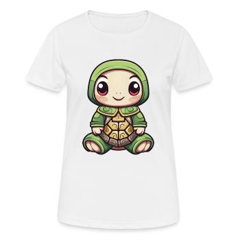 Turtle Design Green Yellow - Women's Breathable T-Shirt - white - Front - AI Model Female 172 dark (172cm)