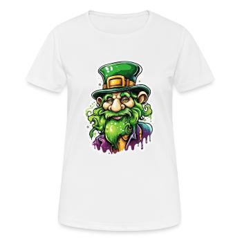 Leprechaun / Leprechaun / Vert / Gingembre / Irlande - T-shirt respirant Femme - blanc - Devant - AI Model Female 172 dark (172cm)