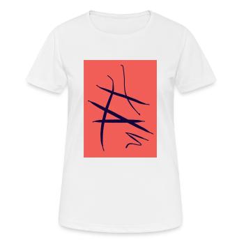 Abstraction africaine indigène en bleu rouge - T-shirt respirant Femme - blanc - Devant - AI Model Female 172 dark (172cm)