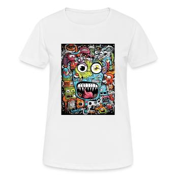 [] Visage de panique - T-shirt respirant Femme - blanc - Devant - AI Model Female 172 dark (172cm)