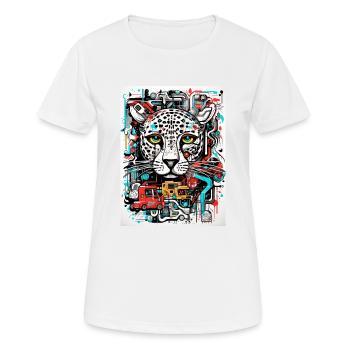 [MB] Sanft traurige Leopardin - Frauen T-Shirt atmungsaktiv - Weiß - Vorne - AI Model Female 172 dark (172cm)