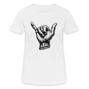 Détendez-vous la main du surfeur - T-shirt respirant Femme - blanc - Devant - AI Model Female 172 dark (172cm)