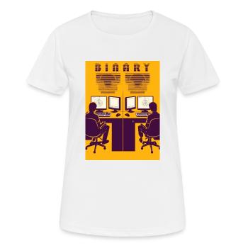 Binary - Frauen T-Shirt atmungsaktiv - Weiß - Vorne - AI Model Female 172 dark (172cm)