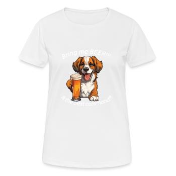 Beer Dog Bier Hund - Frauen T-Shirt atmungsaktiv - Weiß - Vorne - AI Model Female 172 dark (172cm)