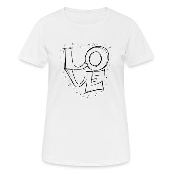 Amour - Liebe Schwarz - Frauen T-Shirt atmungsaktiv - Weiß - Vorne - AI Model Female 172 dark (172cm)