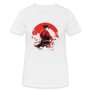Japanische Kunst Kriegerin Onimusha - Frauen T-Shirt atmungsaktiv - Weiß - Vorne - AI Model Female 172 dark (172cm)