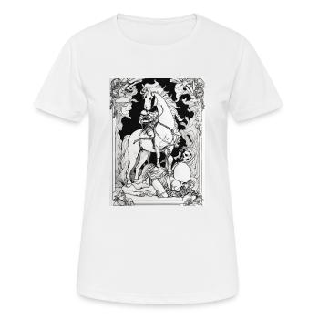 Der Tod auf einem Pferd - Frauen T-Shirt atmungsaktiv - Weiß - Vorne - AI Model Female 172 dark (172cm)