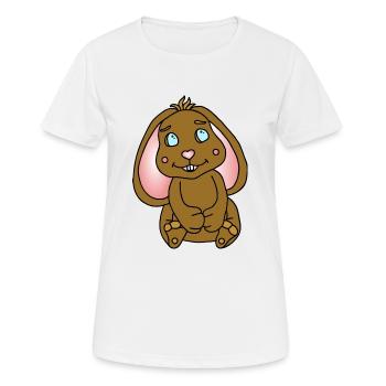 Süßer Hase mit Schlappohren - Frauen T-Shirt atmungsaktiv - Weiß - Vorne - AI Model Female 172 dark (172cm)