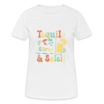 Tequila, citron et soleil - T-shirt respirant Femme - blanc - Devant - AI Model Female 172 dark (172cm)