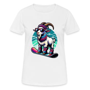 Ziege Snowboard Winter Abenteuer Design - Frauen T-Shirt atmungsaktiv - Weiß - Vorne - AI Model Female 172 dark (172cm)