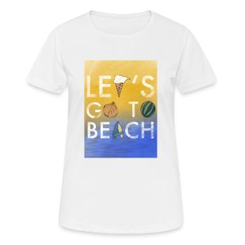 Lets Go to beach - Frauen T-Shirt atmungsaktiv - Weiß - Vorne - AI Model Female 172 dark (172cm)