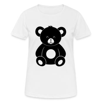 Ours en peluche - T-shirt respirant Femme - blanc - Devant - AI Model Female 172 dark (172cm)