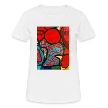 Kunstvolles Design - Frauen T-Shirt atmungsaktiv - Weiß - Vorne - AI Model Female 172 dark (172cm)