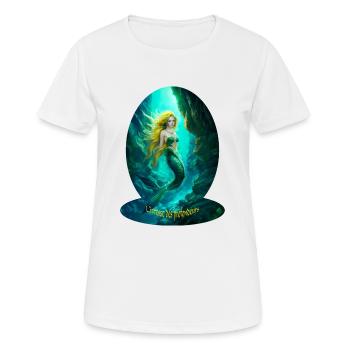 sirène ivresse des profondeurs (bulle) - plongeur - T-shirt respirant Femme - blanc - Devant - AI Model Female 172 dark (172cm)