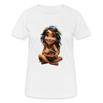 Femme des cavernes #lovely toons - T-shirt respirant Femme - blanc - Devant - AI Model Female 172 dark (172cm)